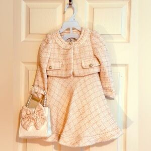 Rachel Zoe Cream and Pink Kids Matching Set